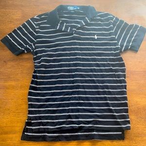 Ralph Lauren Black and White Striped Polo